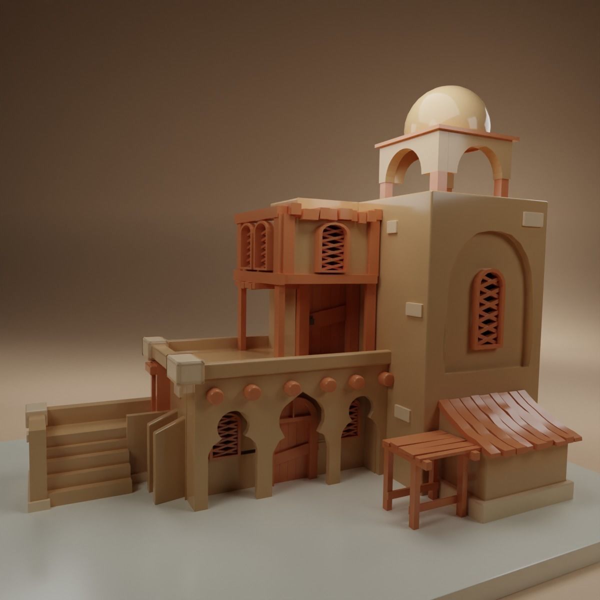 Arab Desert House 3D model_11