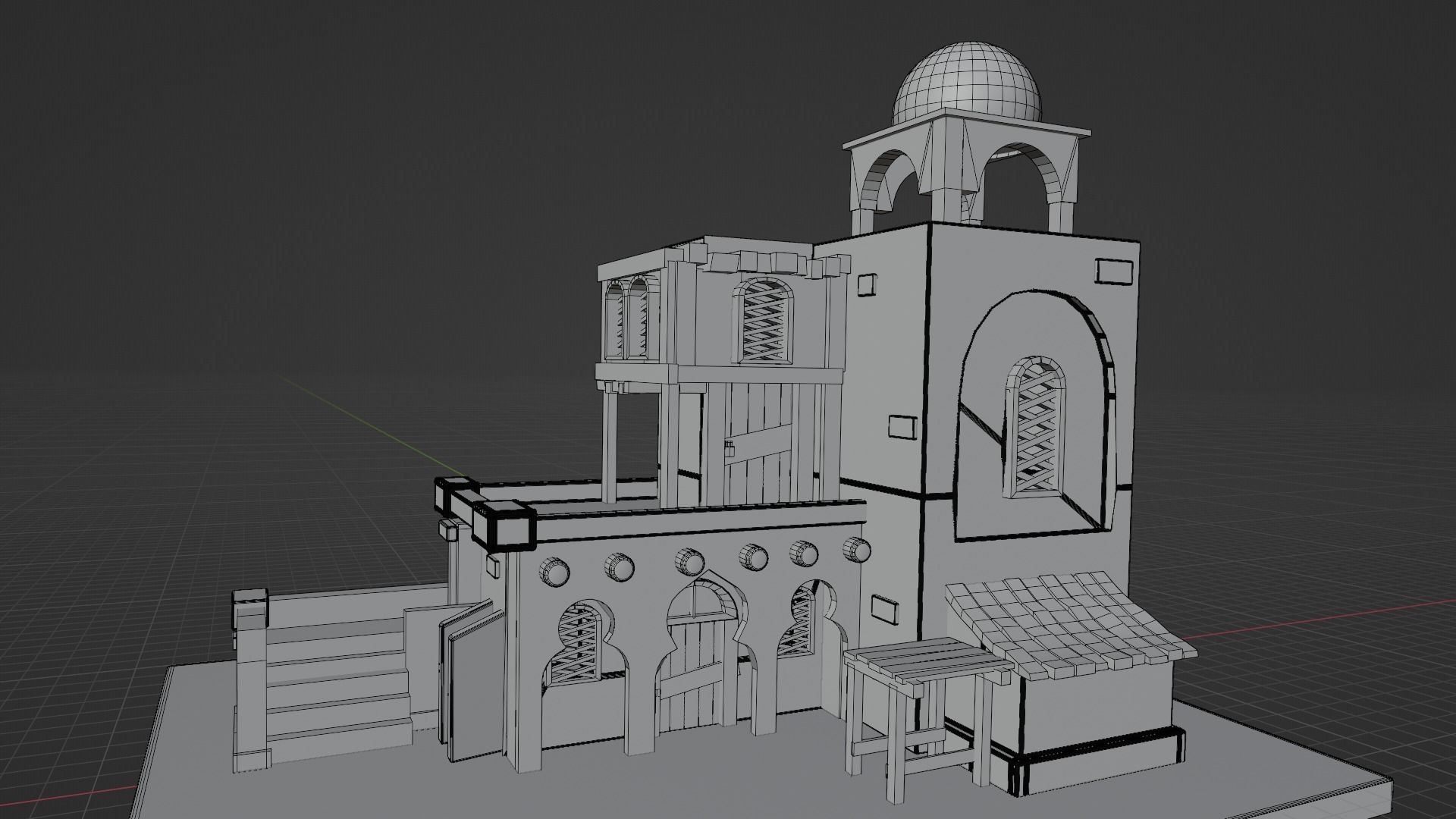 Arab Desert House 3D model_9