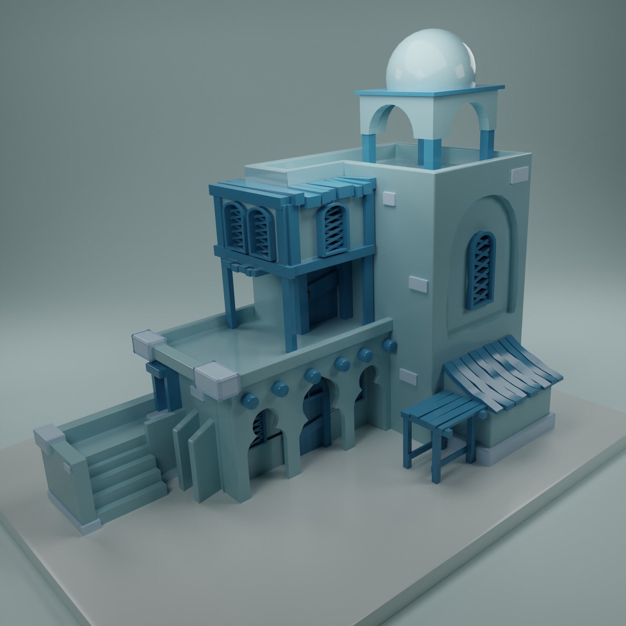 Arab Desert House 3D model_4