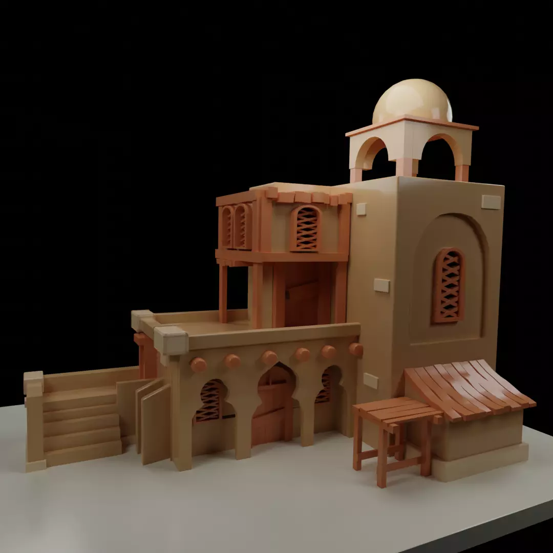 Arab Desert House 3D model_0