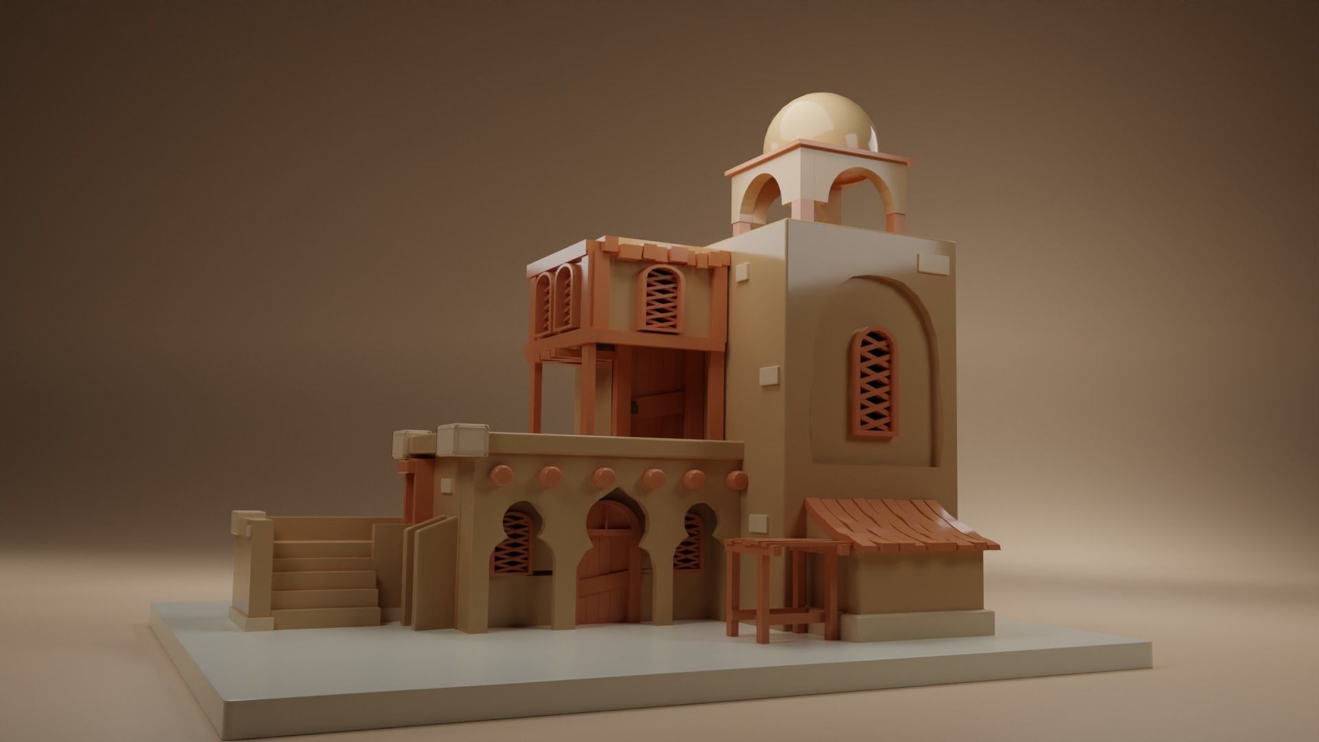 Arab Desert House 3D model_2