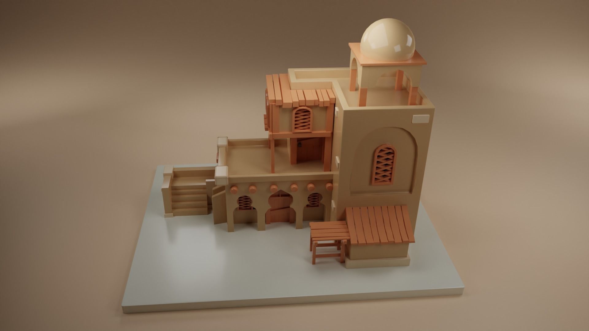 Arab Desert House 3D model_7
