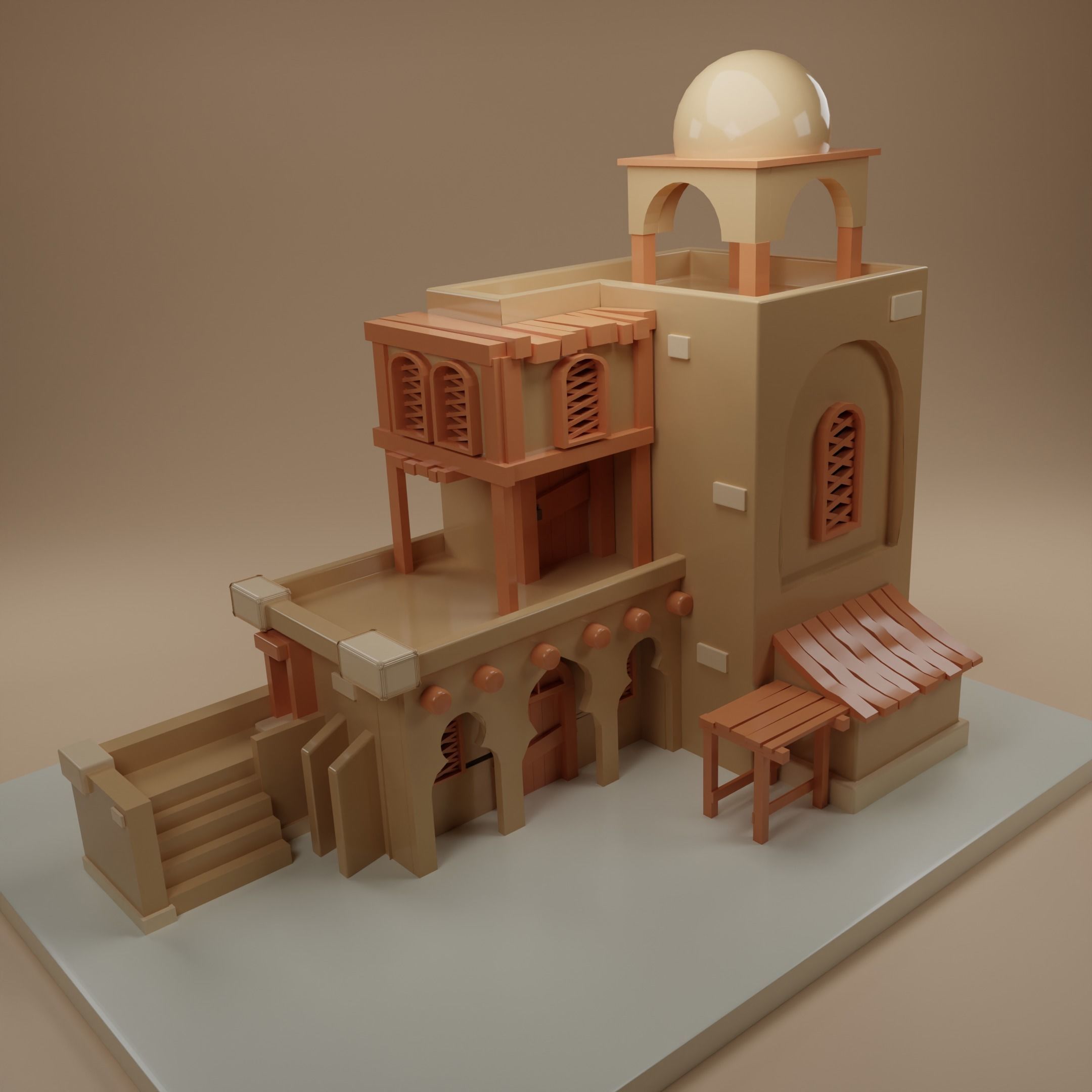 Arab Desert House 3D model_1