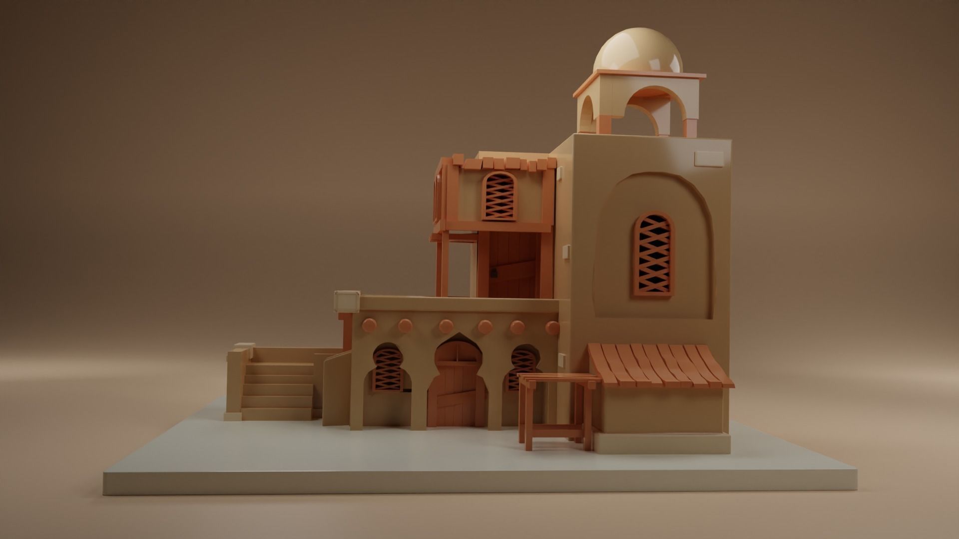 Arab Desert House 3D model_6