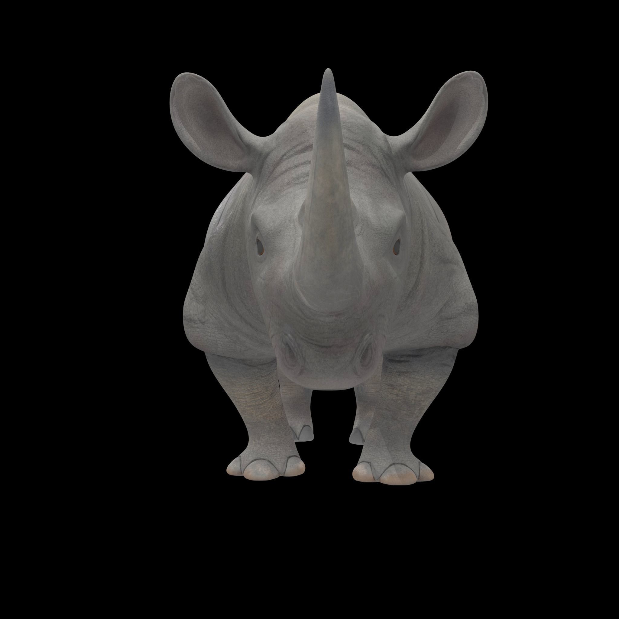Stylized Rhino 3D model_7