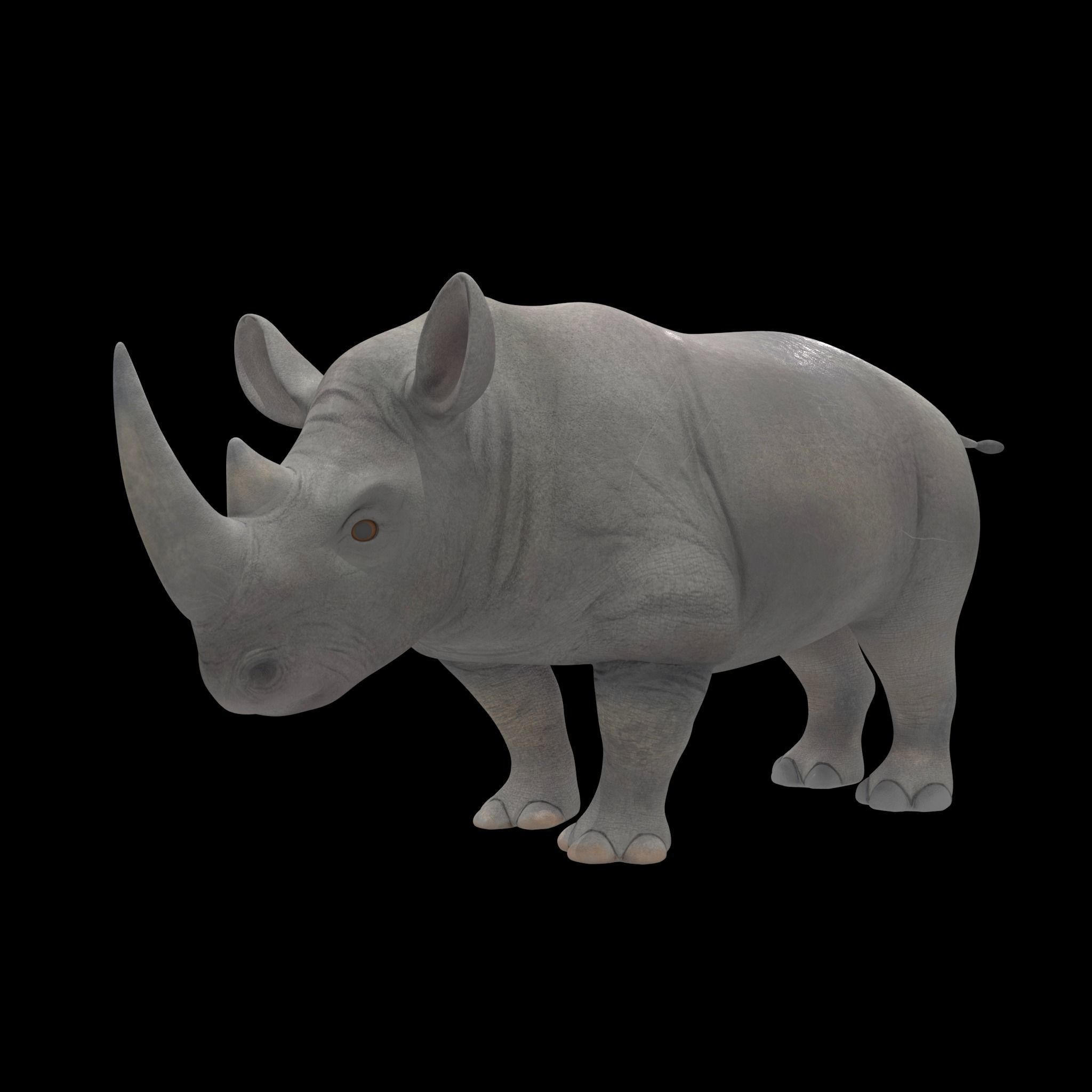 Stylized Rhino 3D model_6