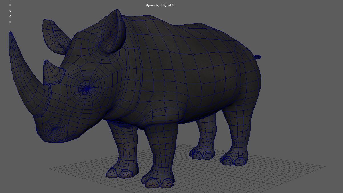 Stylized Rhino 3D model_2
