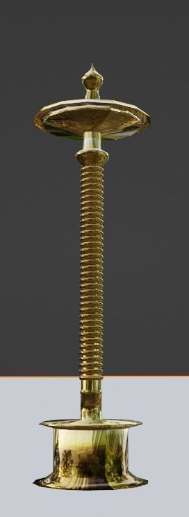 indian style golden lamp 3D model_1