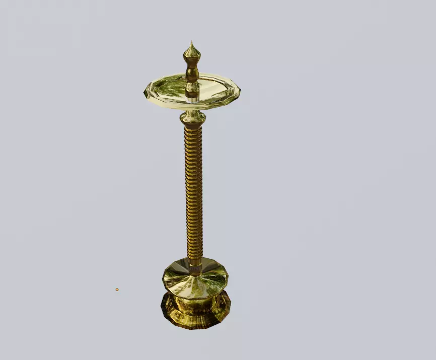 indian style golden lamp 3D model_0