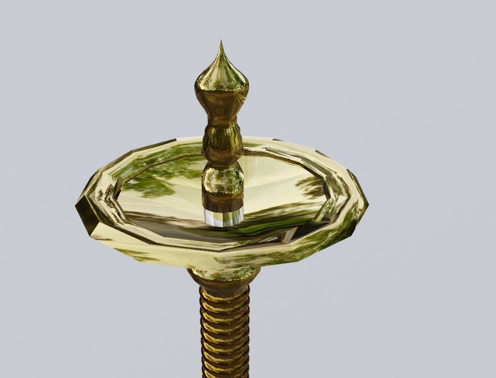 indian style golden lamp 3D model_2