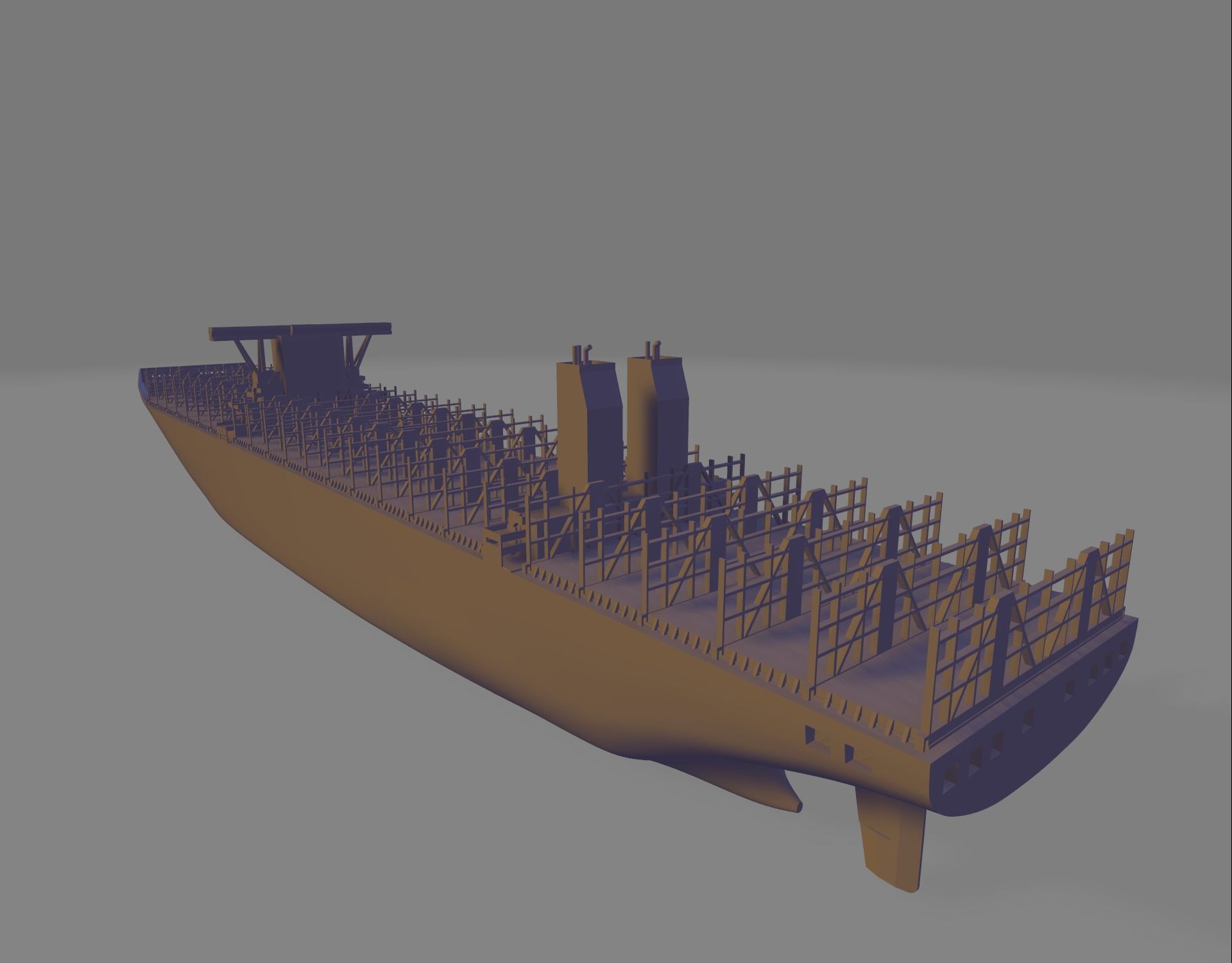 Triple E container ship miniature 3D print model_4