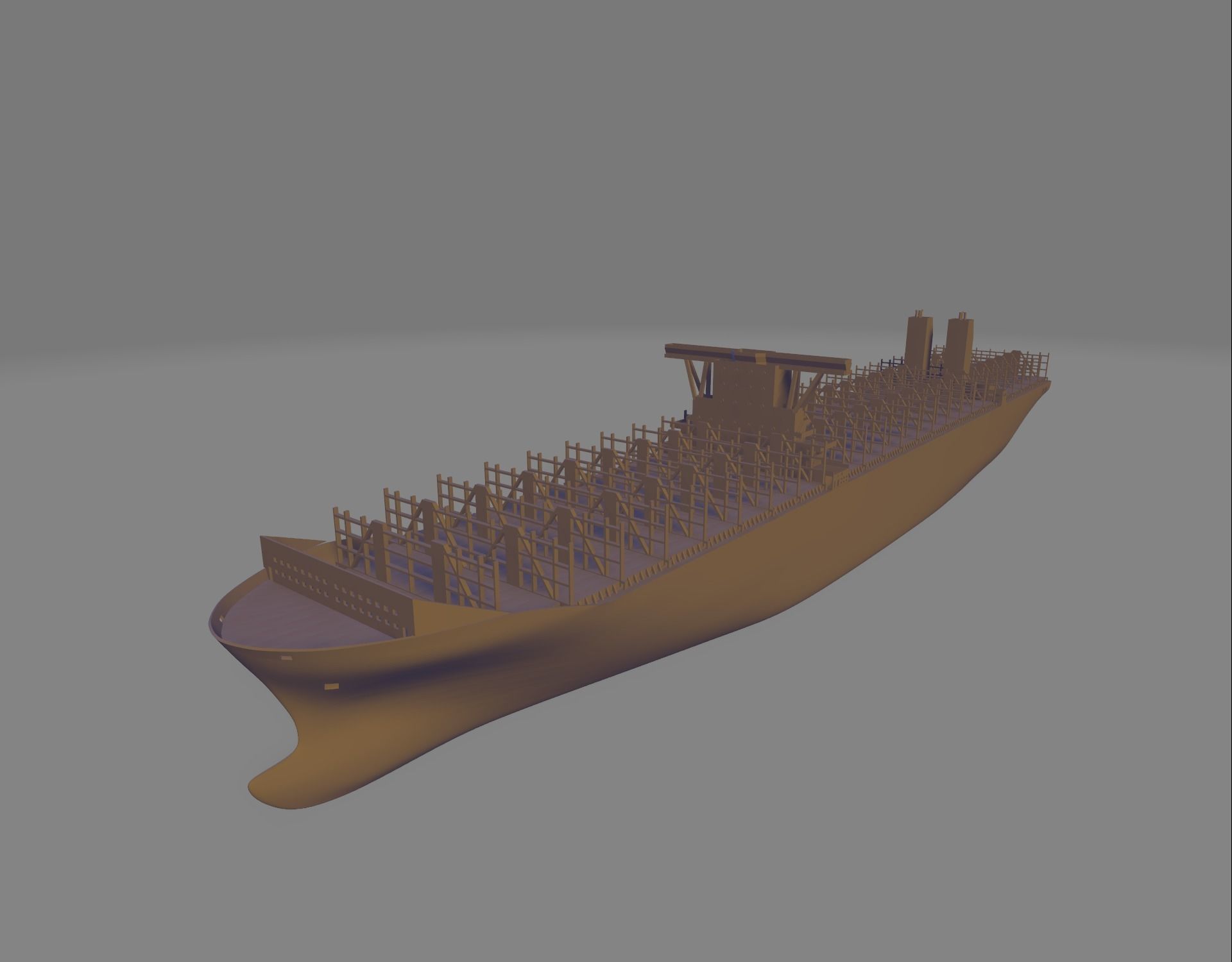Triple E container ship miniature 3D print model_3