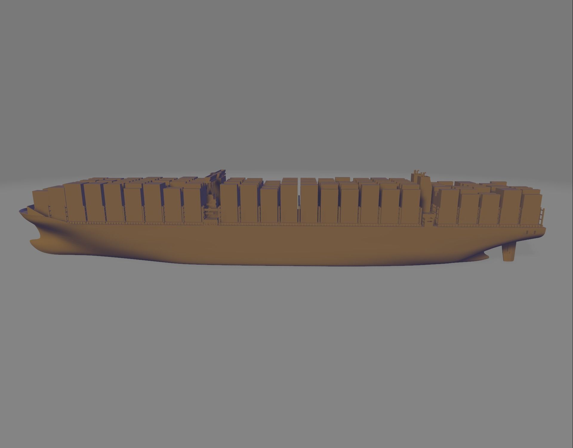 Triple E container ship miniature 3D print model_1