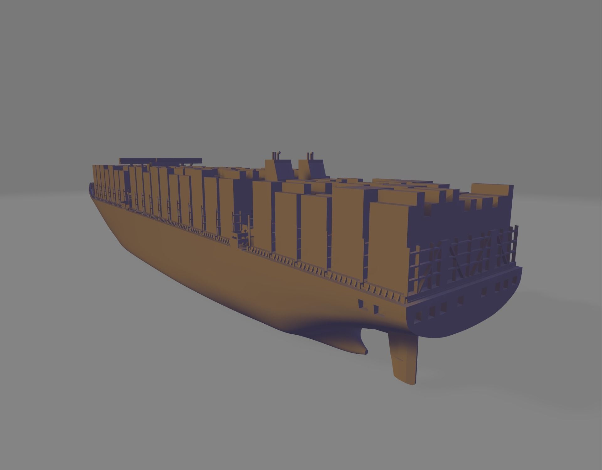 Triple E container ship miniature 3D print model_2