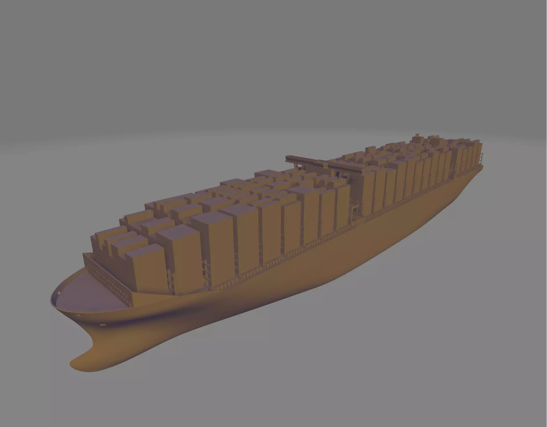 Triple E container ship miniature 3D print model_0