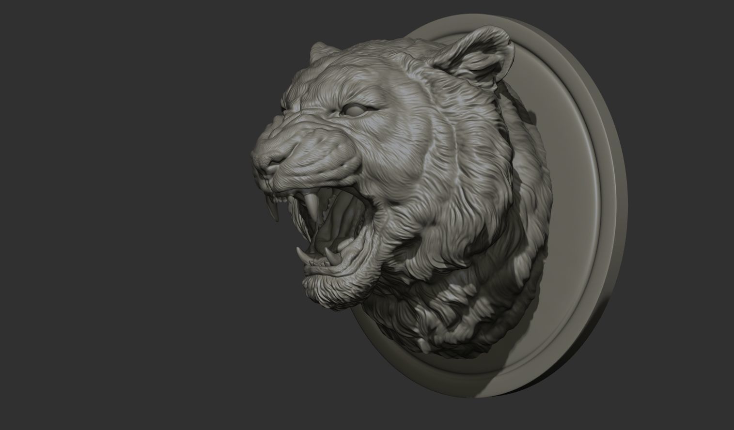 Tiger grin roar 3D print model_13
