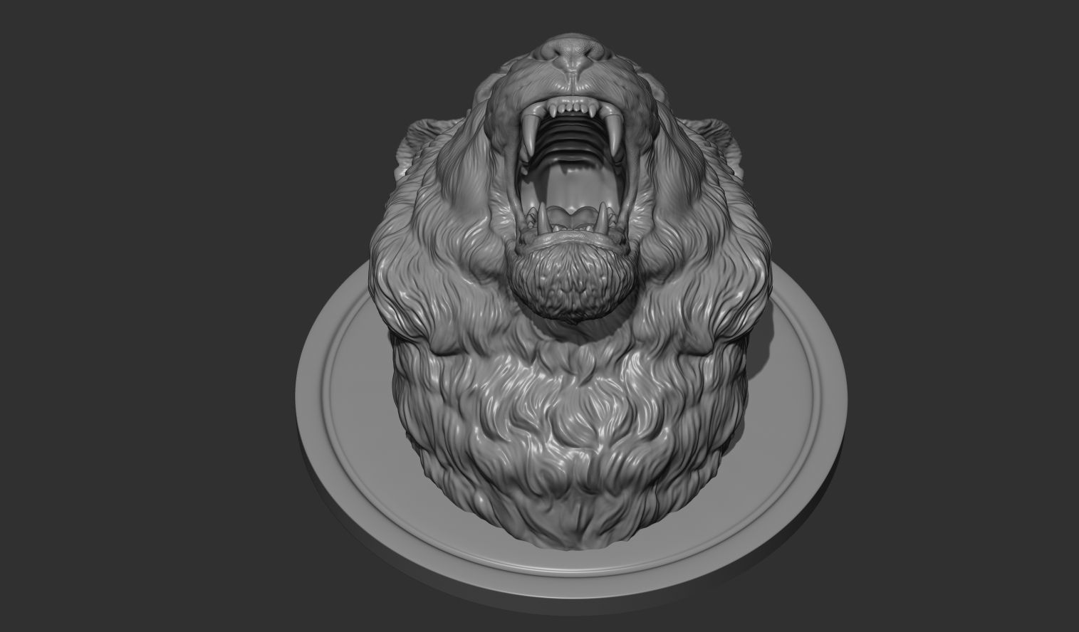 Tiger grin roar 3D print model_1