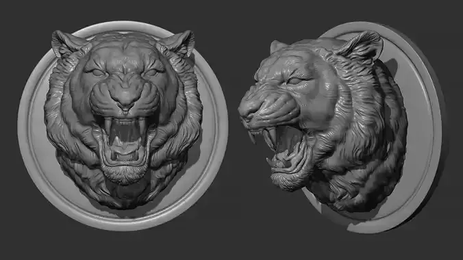 Tiger grin roar 3D print model