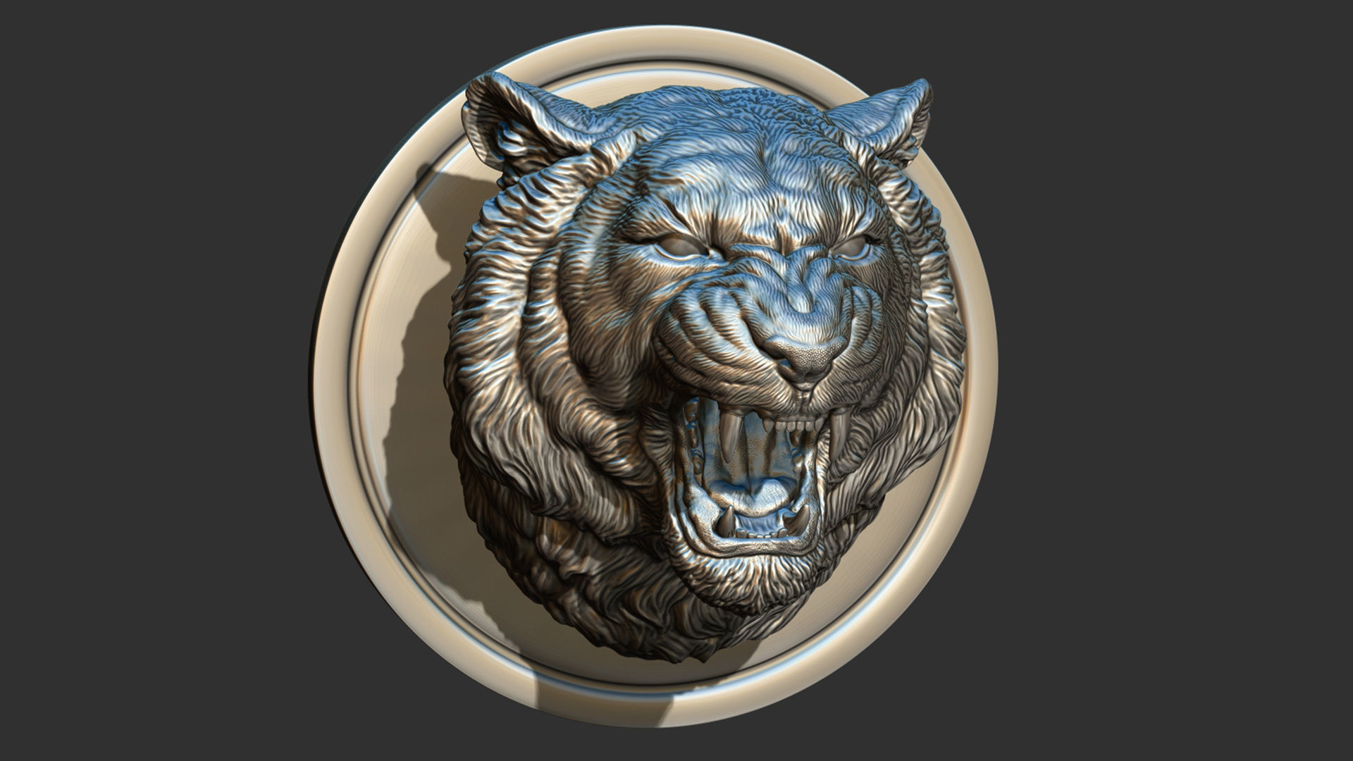 Tiger grin roar 3D print model_20