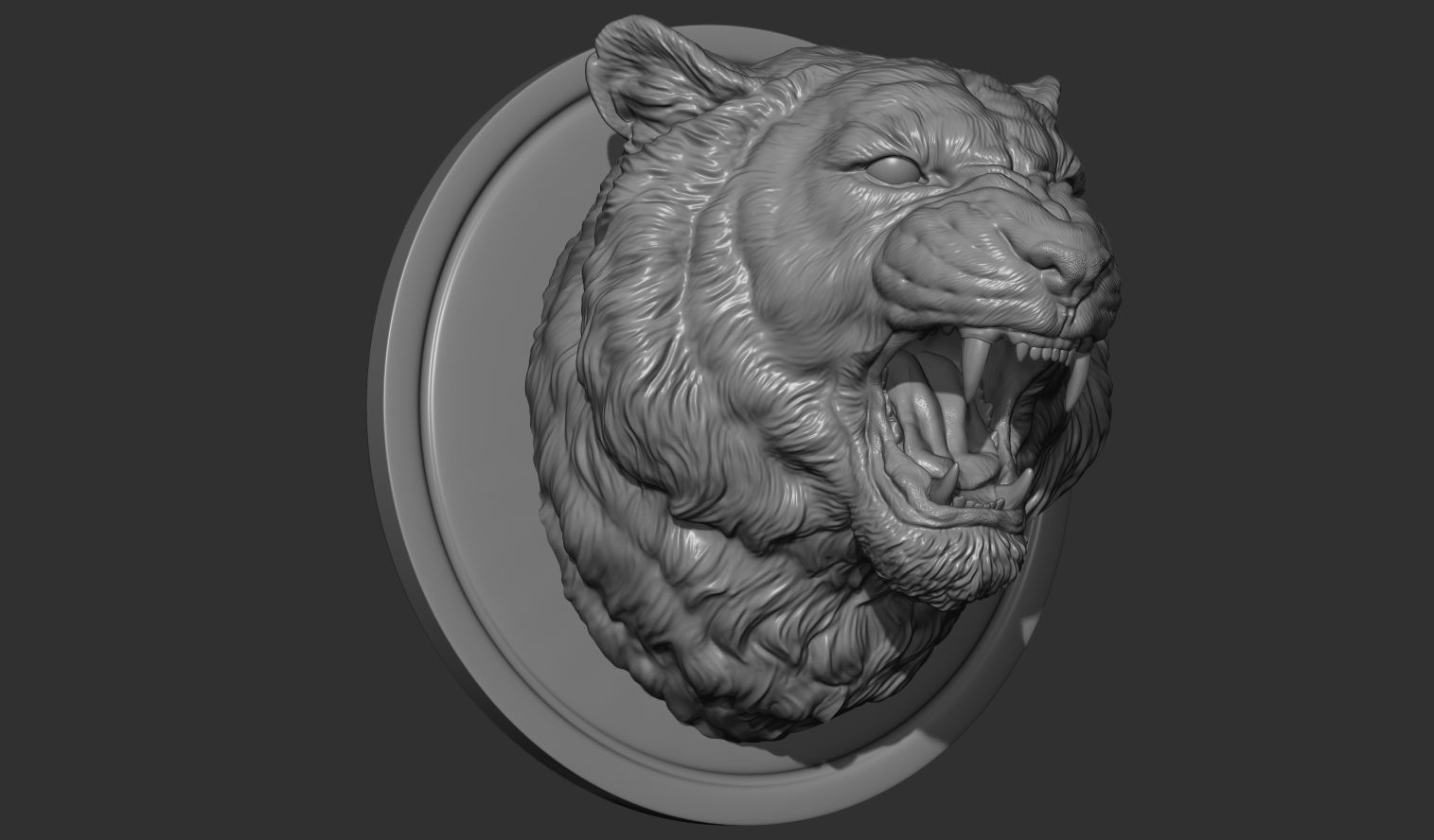Tiger grin roar 3D print model_2