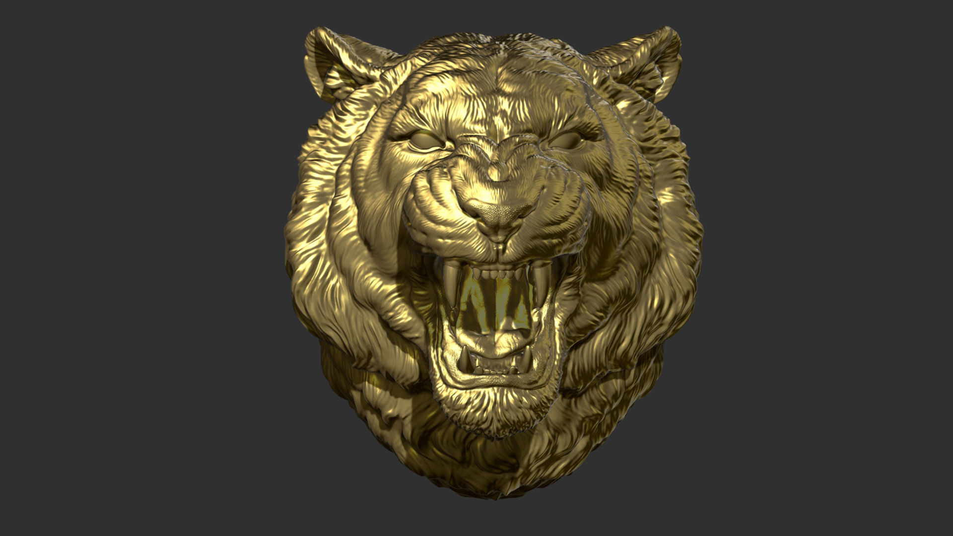 Tiger grin roar 3D print model_22