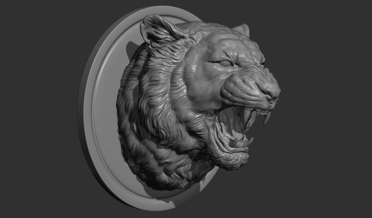 Tiger grin roar 3D print model_10