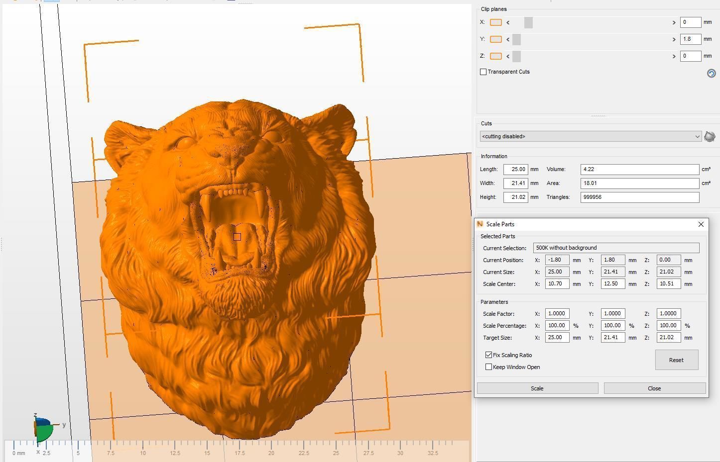 Tiger grin roar 3D print model_26