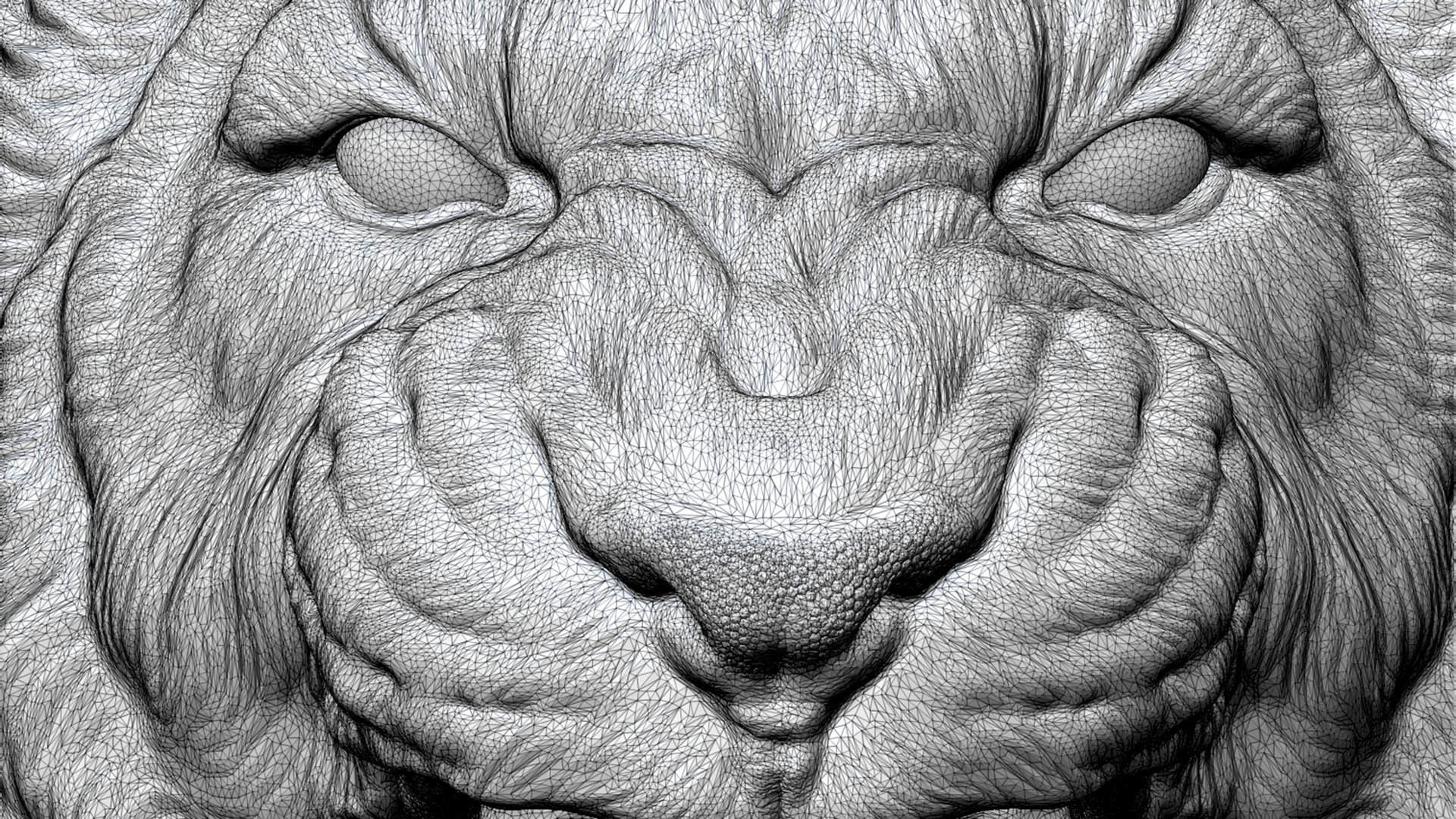 Tiger grin roar 3D print model_24