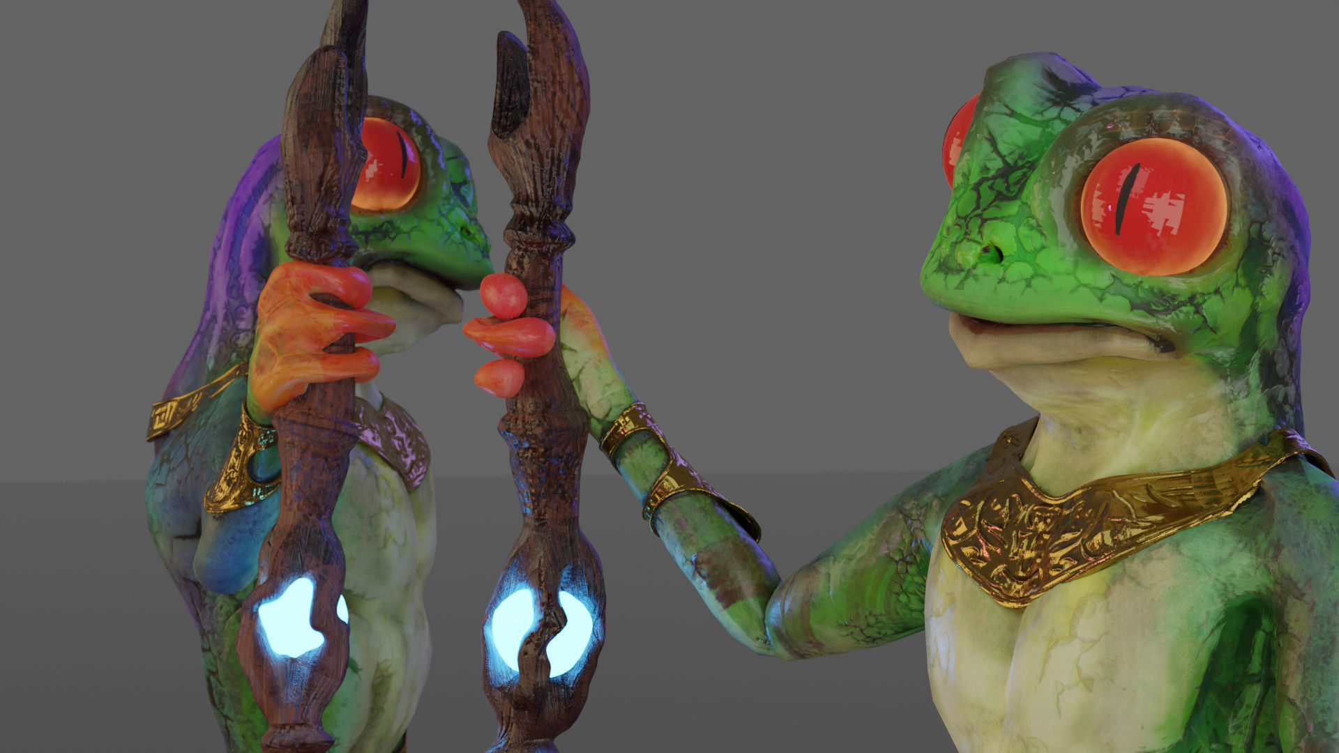 Frog The  Wizard Low-poly 3D model_1