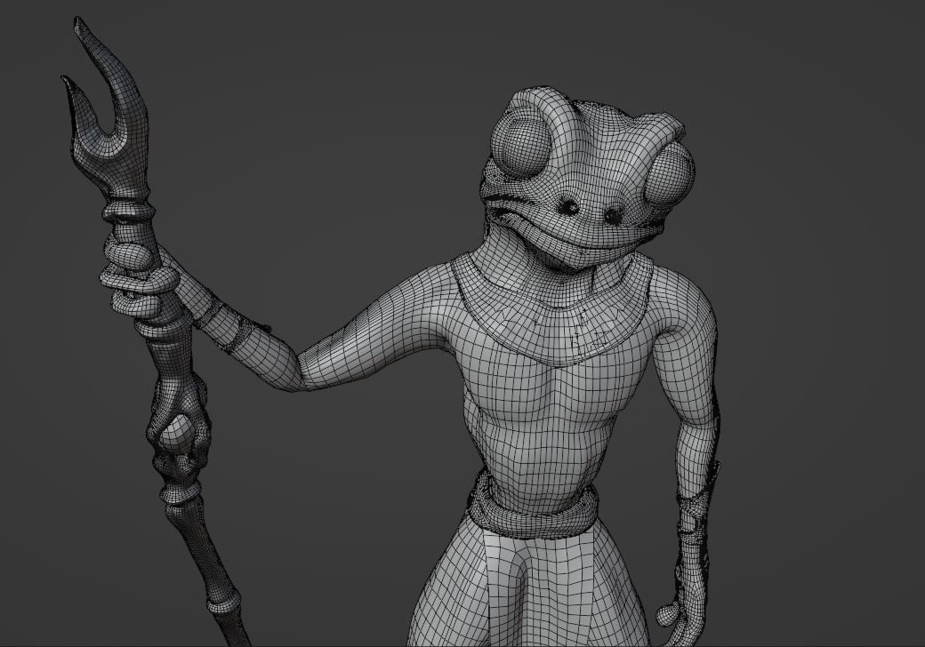 Frog The  Wizard Low-poly 3D model_3