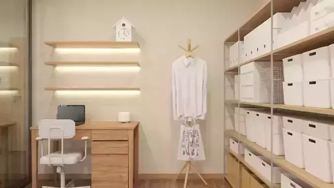 Muji Office Set 3D model