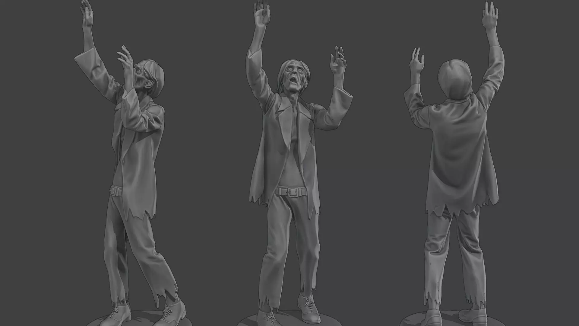 Casual Male Zombie CZ4 0001 3D print model_0
