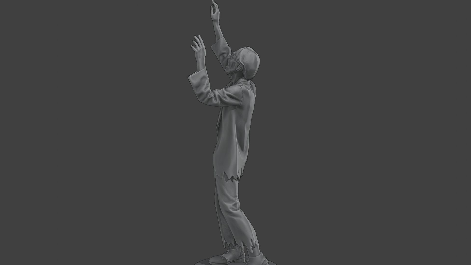 Casual Male Zombie CZ4 0001 3D print model_4