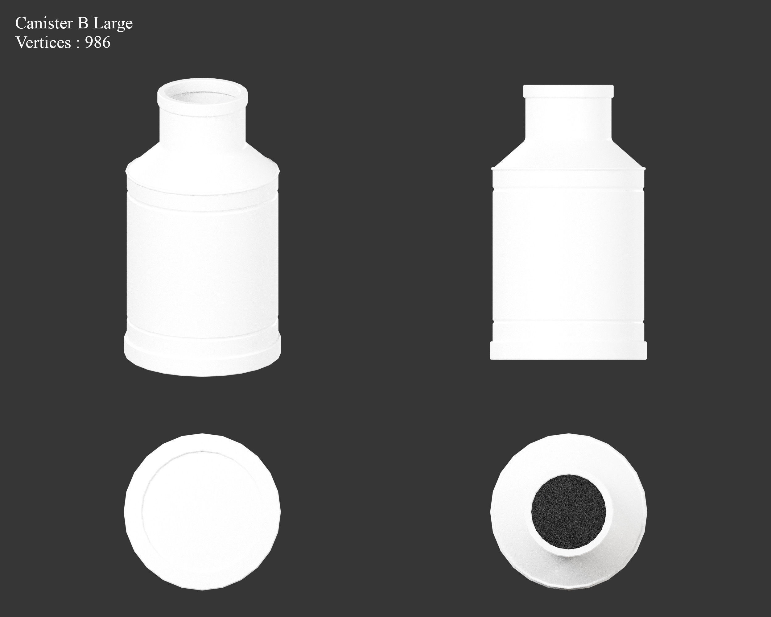 Medieval Containers Metal Canisters Low-poly 3D model_11