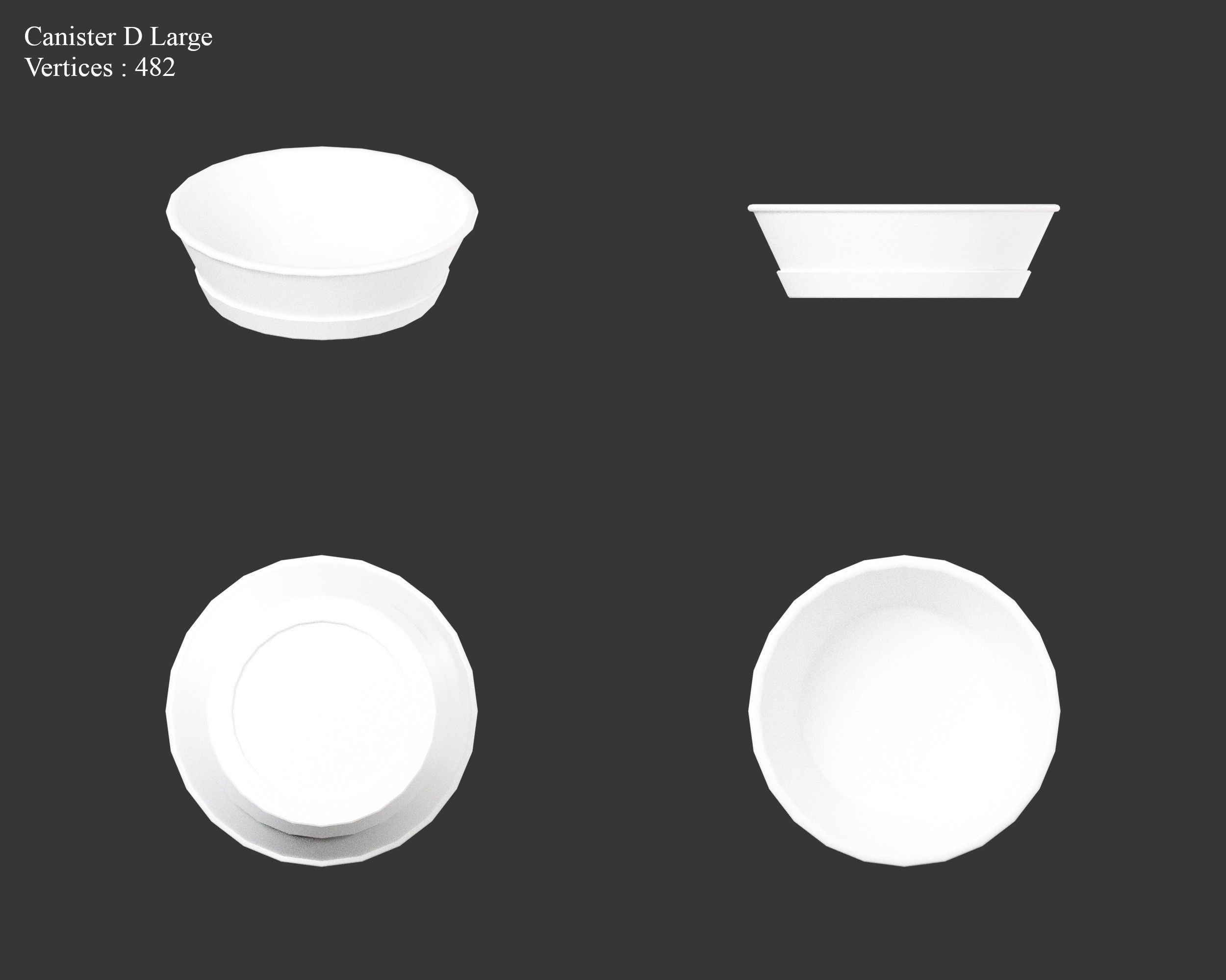 Medieval Containers Metal Canisters Low-poly 3D model_23