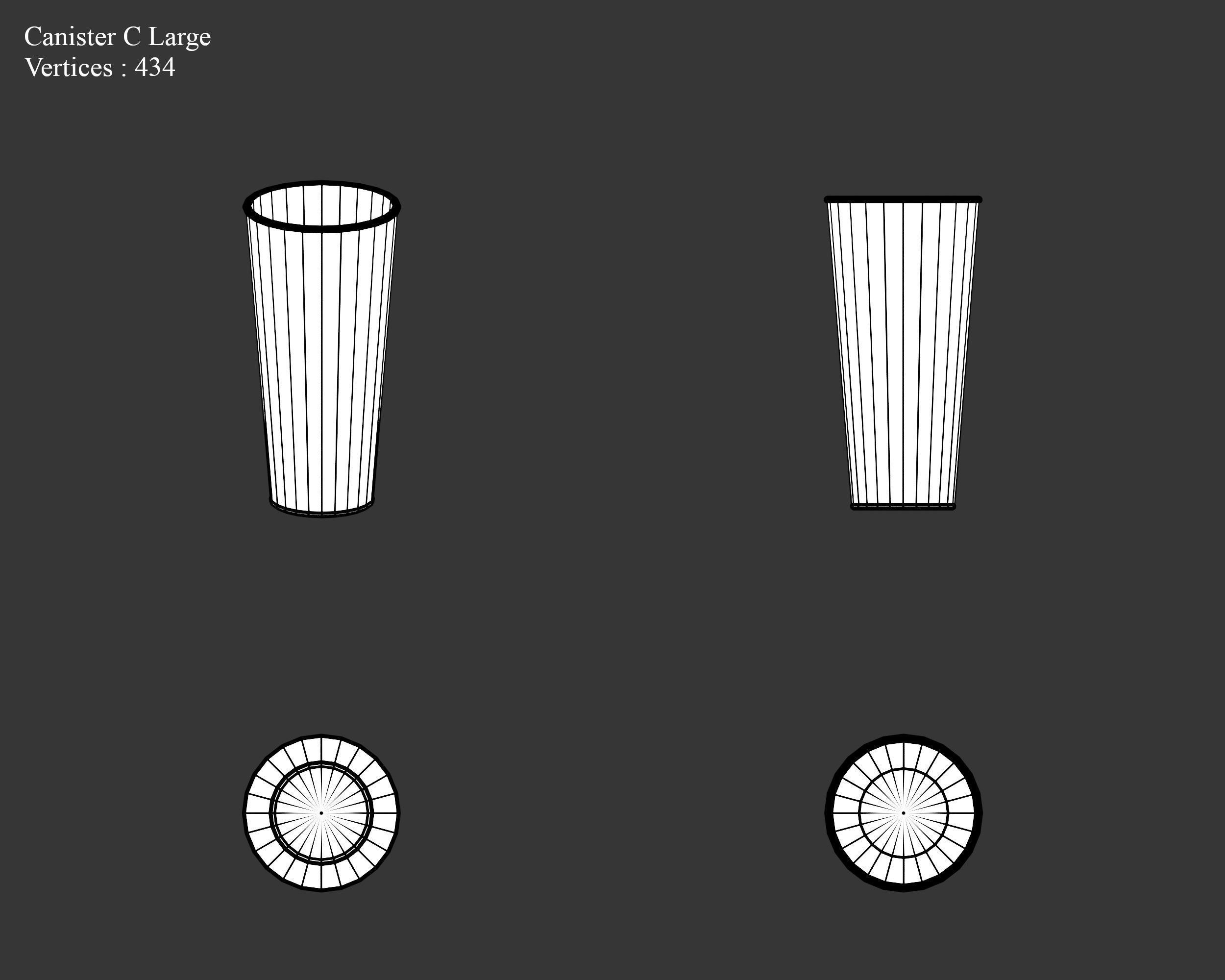 Medieval Containers Metal Canisters Low-poly 3D model_18