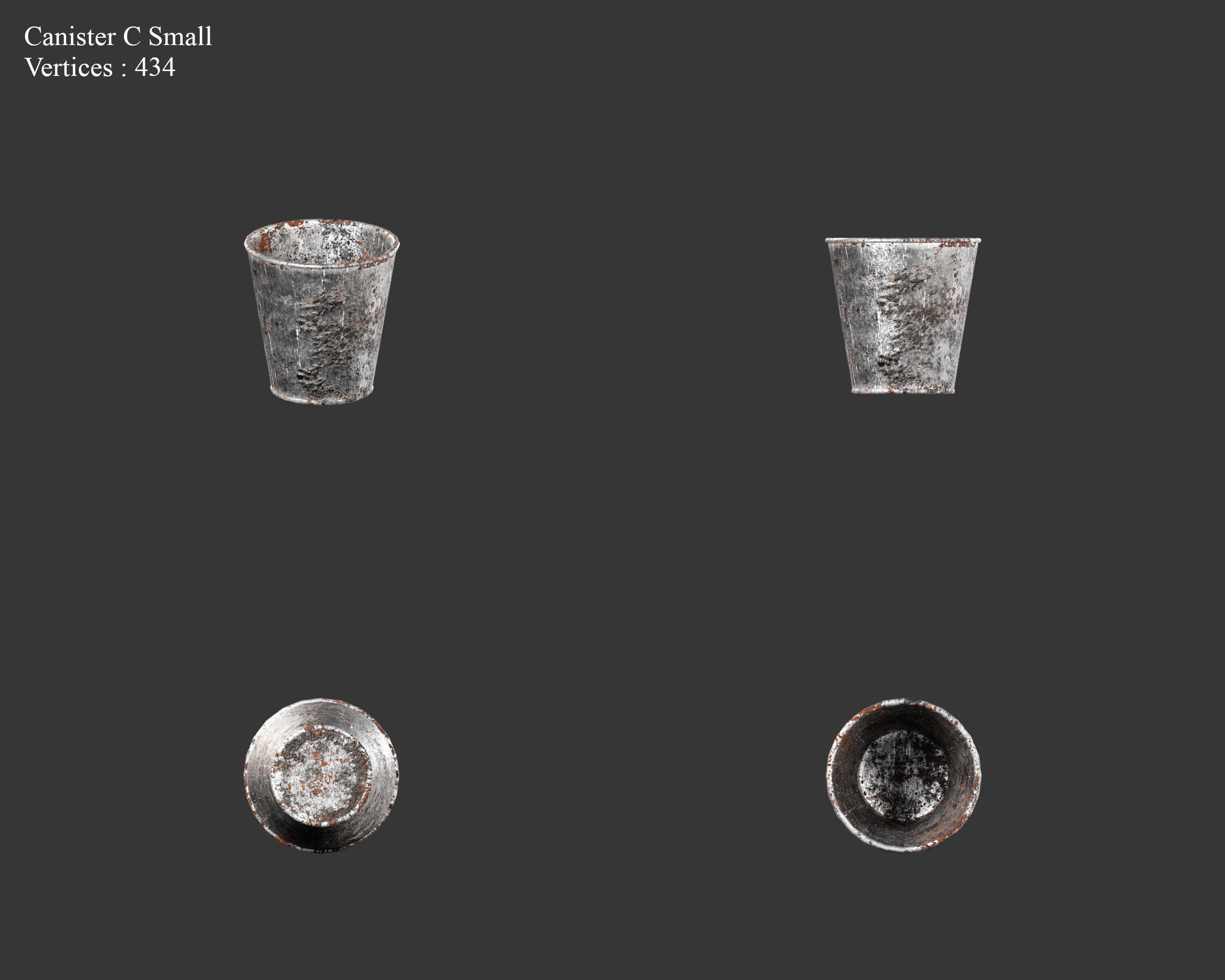 Medieval Containers Metal Canisters Low-poly 3D model_19