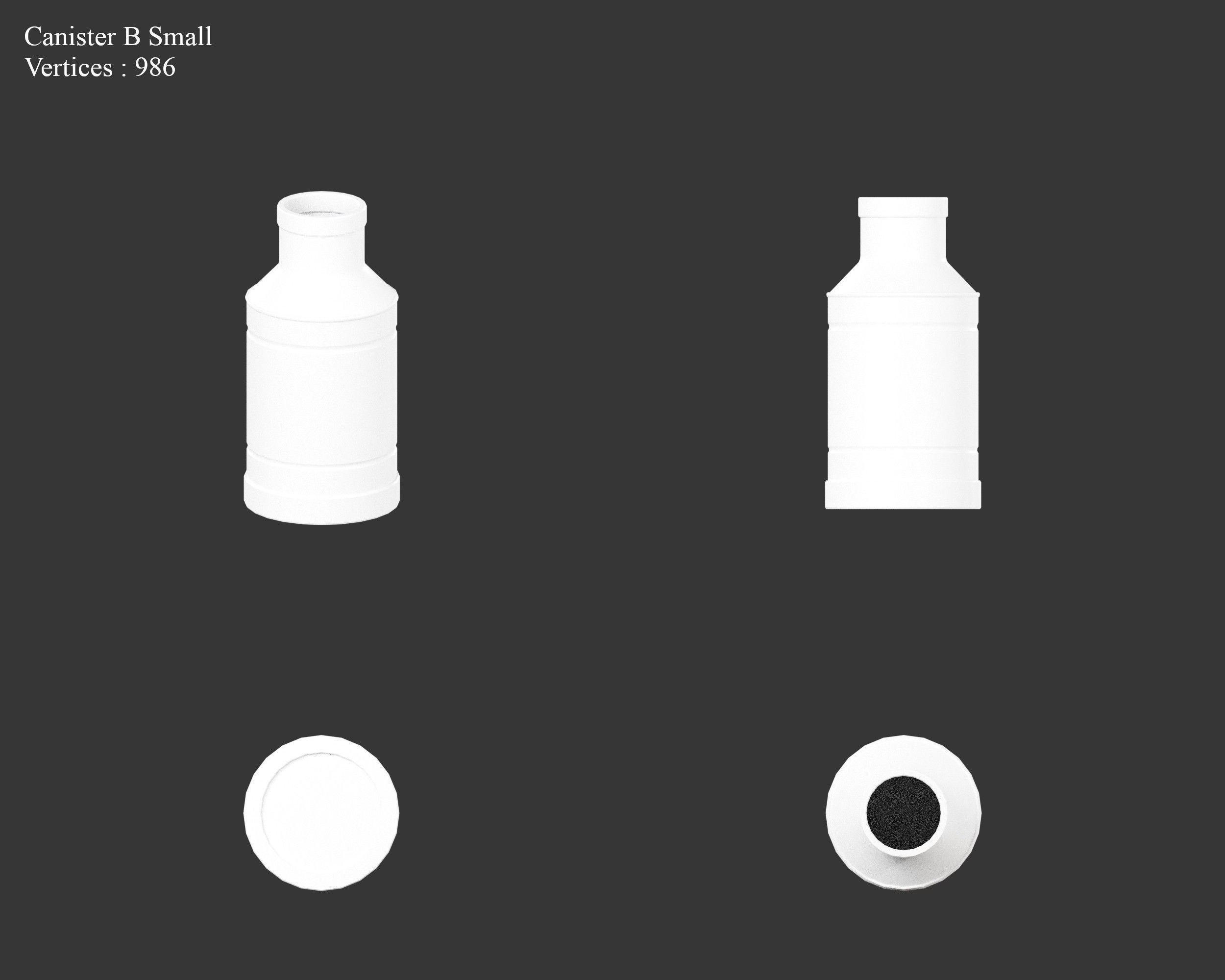 Medieval Containers Metal Canisters Low-poly 3D model_14