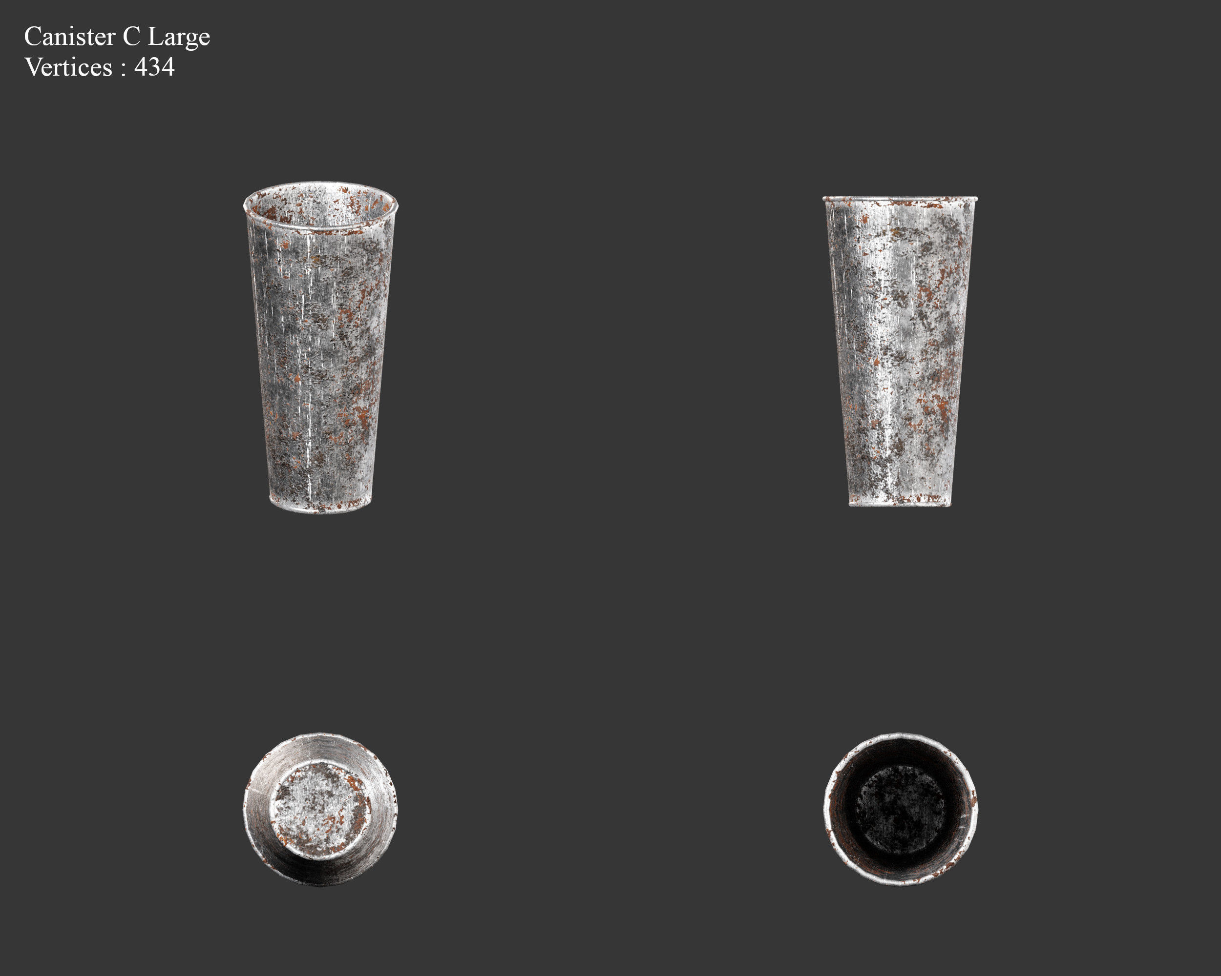 Medieval Containers Metal Canisters Low-poly 3D model_16