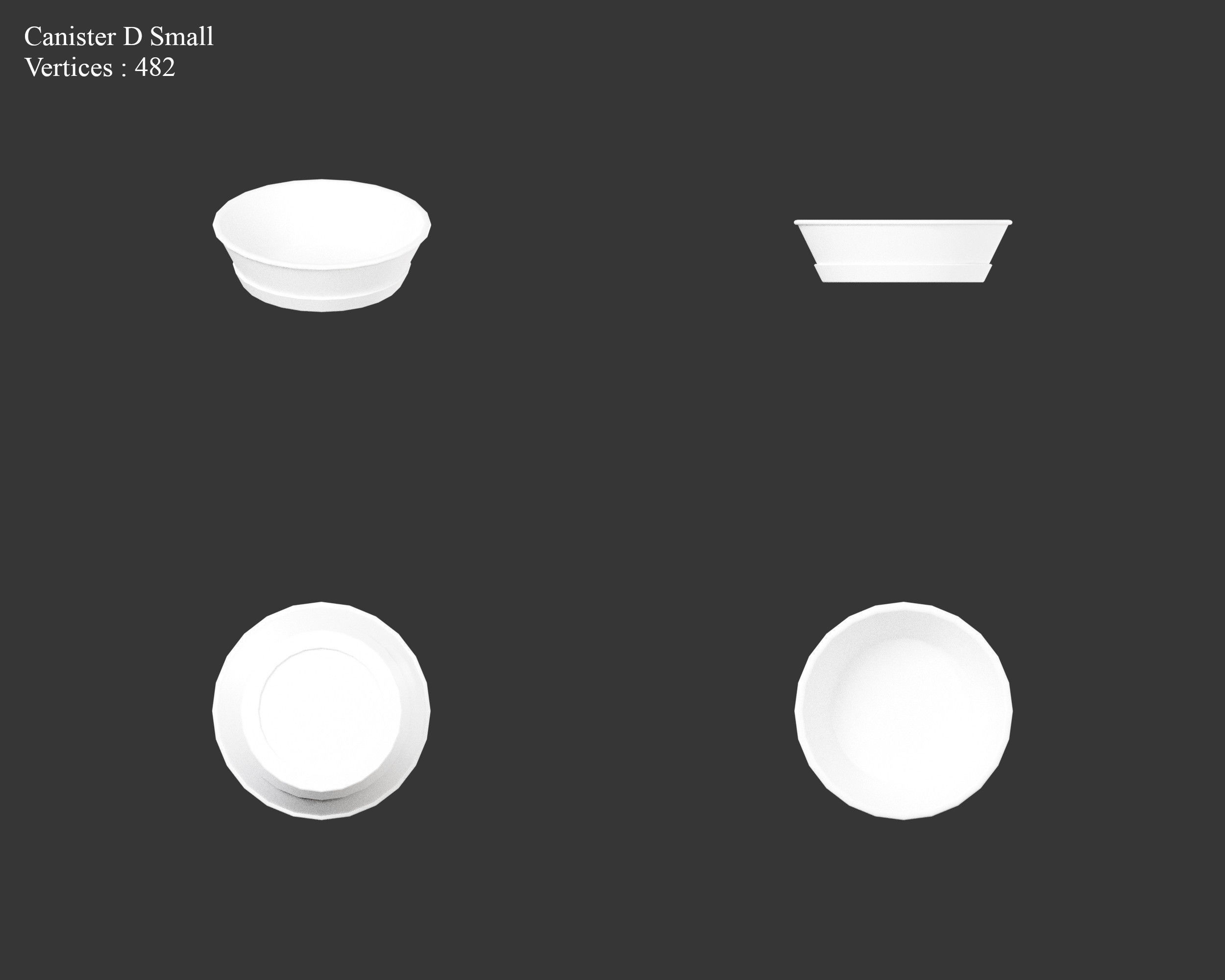 Medieval Containers Metal Canisters Low-poly 3D model_26