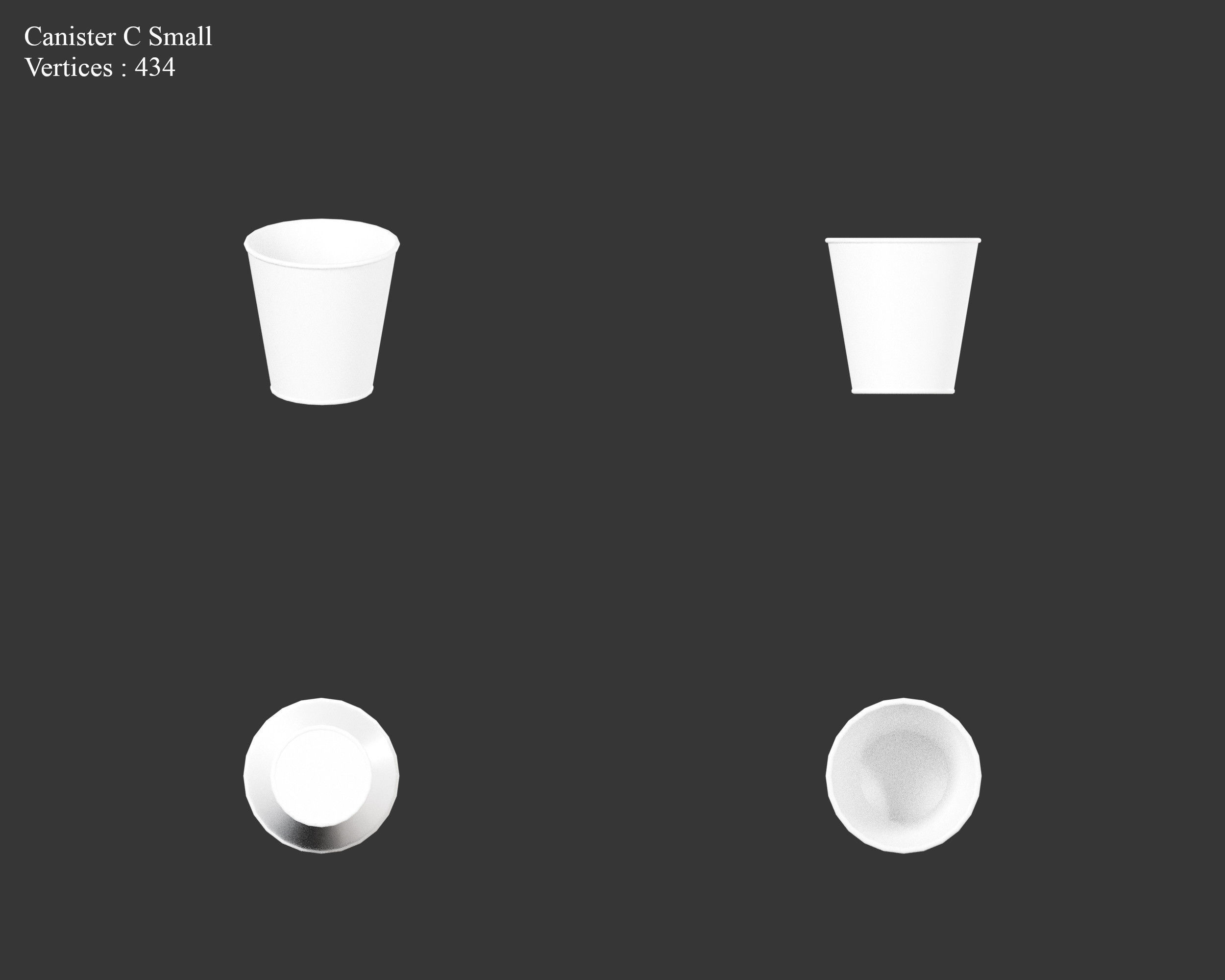 Medieval Containers Metal Canisters Low-poly 3D model_20