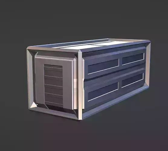 Sci fi Container Storage box room Low Poly