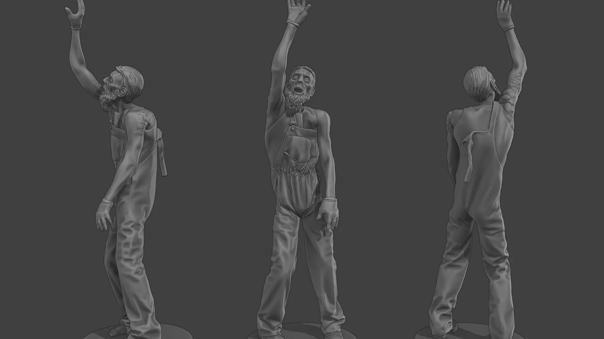 Casual Male Zombie CZ4 0004 3D print model_0