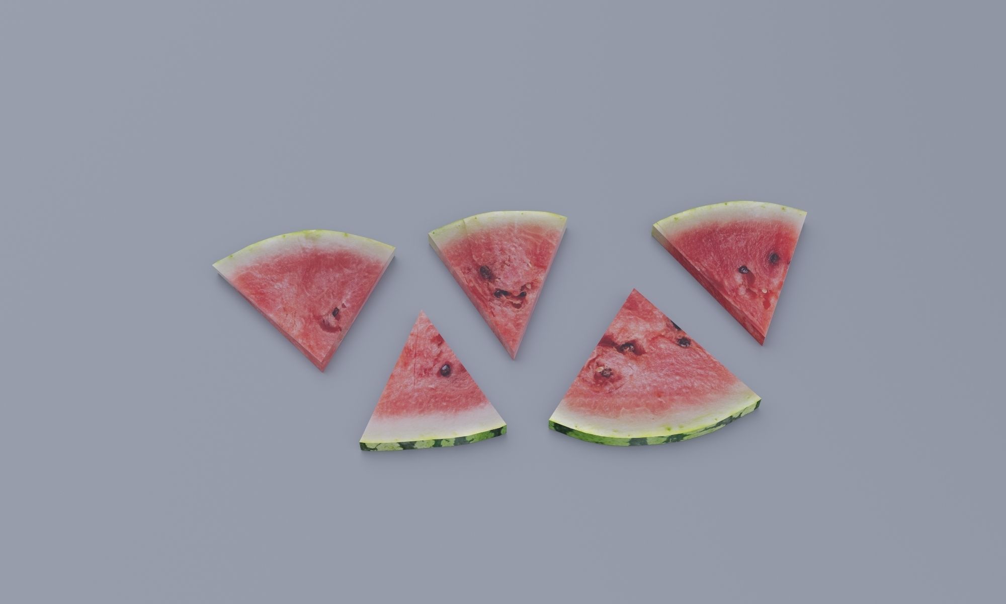 Low Poly Realistic Watermelon Slices Low-poly 3D model_1
