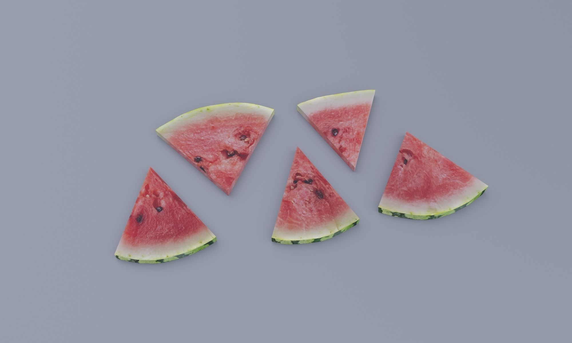 Low Poly Realistic Watermelon Slices Low-poly 3D model_2