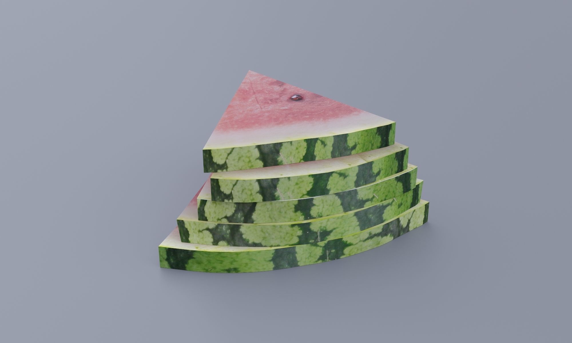 Low Poly Realistic Watermelon Slices Low-poly 3D model_4