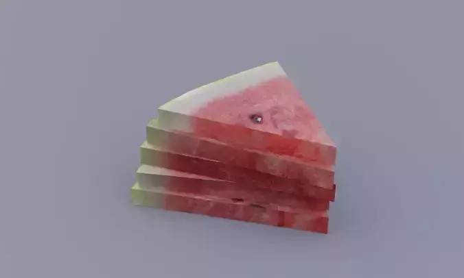 Low Poly Realistic Watermelon Slices
