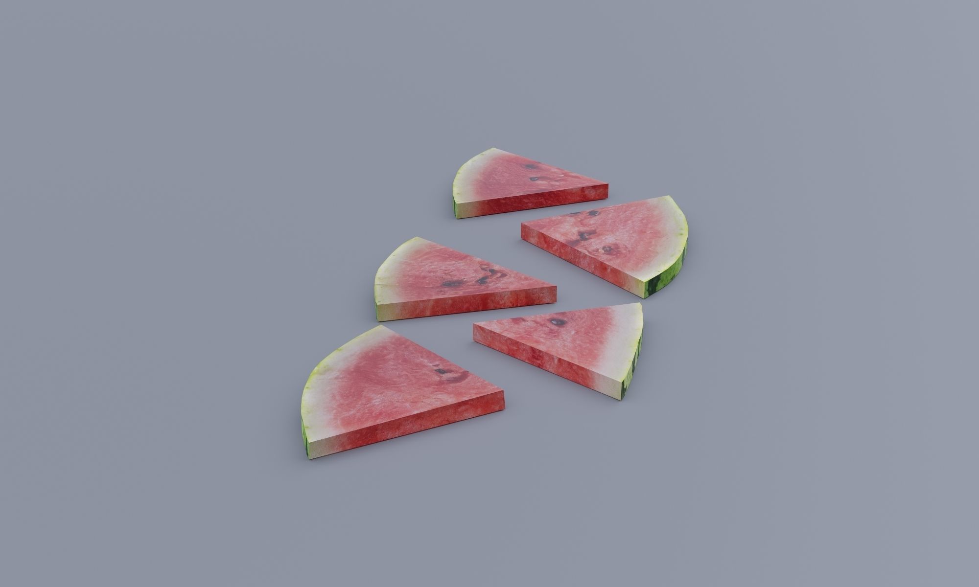 Low Poly Realistic Watermelon Slices Low-poly 3D model_3