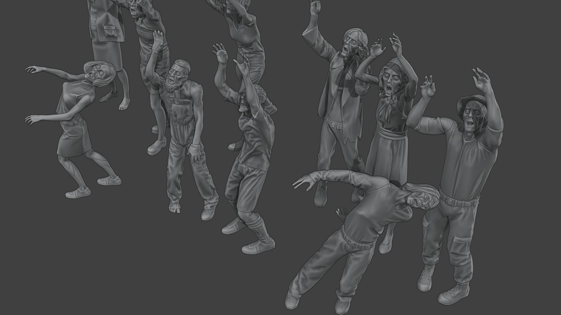 Casual Zombie CZ4 Pack 1 3D Model Collection_28