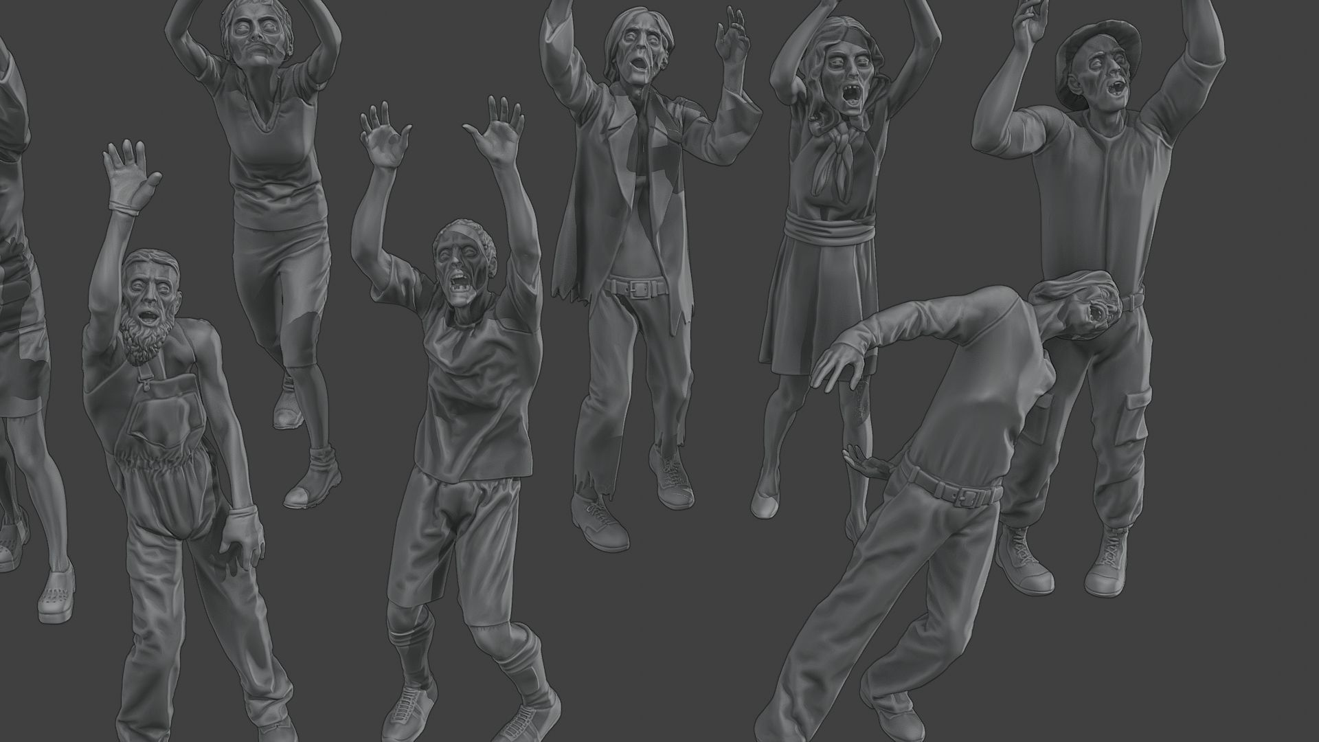 Casual Zombie CZ4 Pack 1 3D Model Collection_25